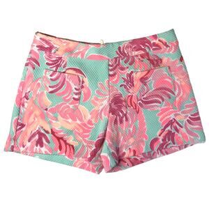 Women's Lilly Pulitzer Alycia Pocket Shorts Size 00 Poolside Blue Lovebirds